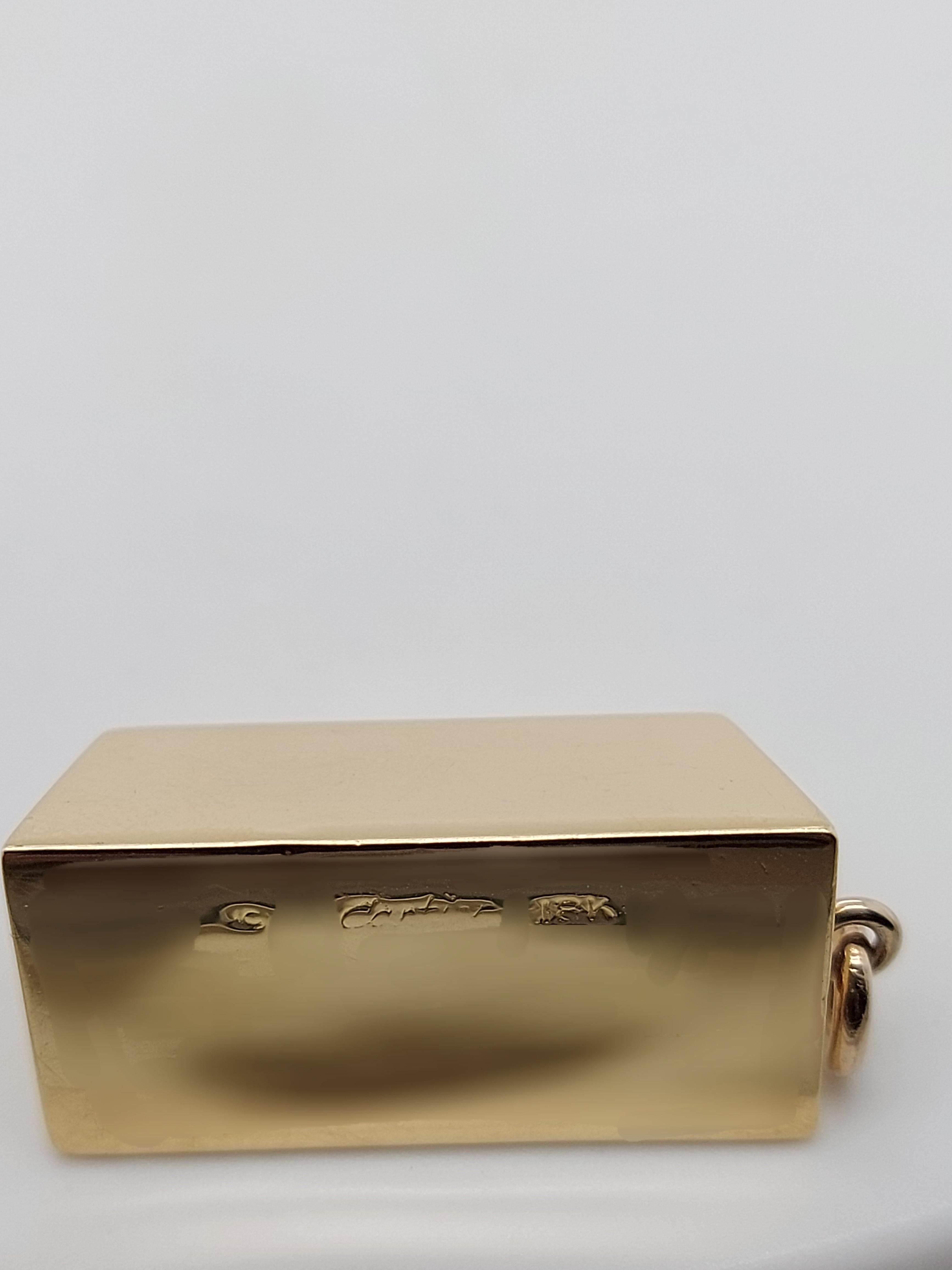 Cartier 1 oz Ingot Brick Bar Solid 18 Karat Gold Charm or Pendant from 1970s 5