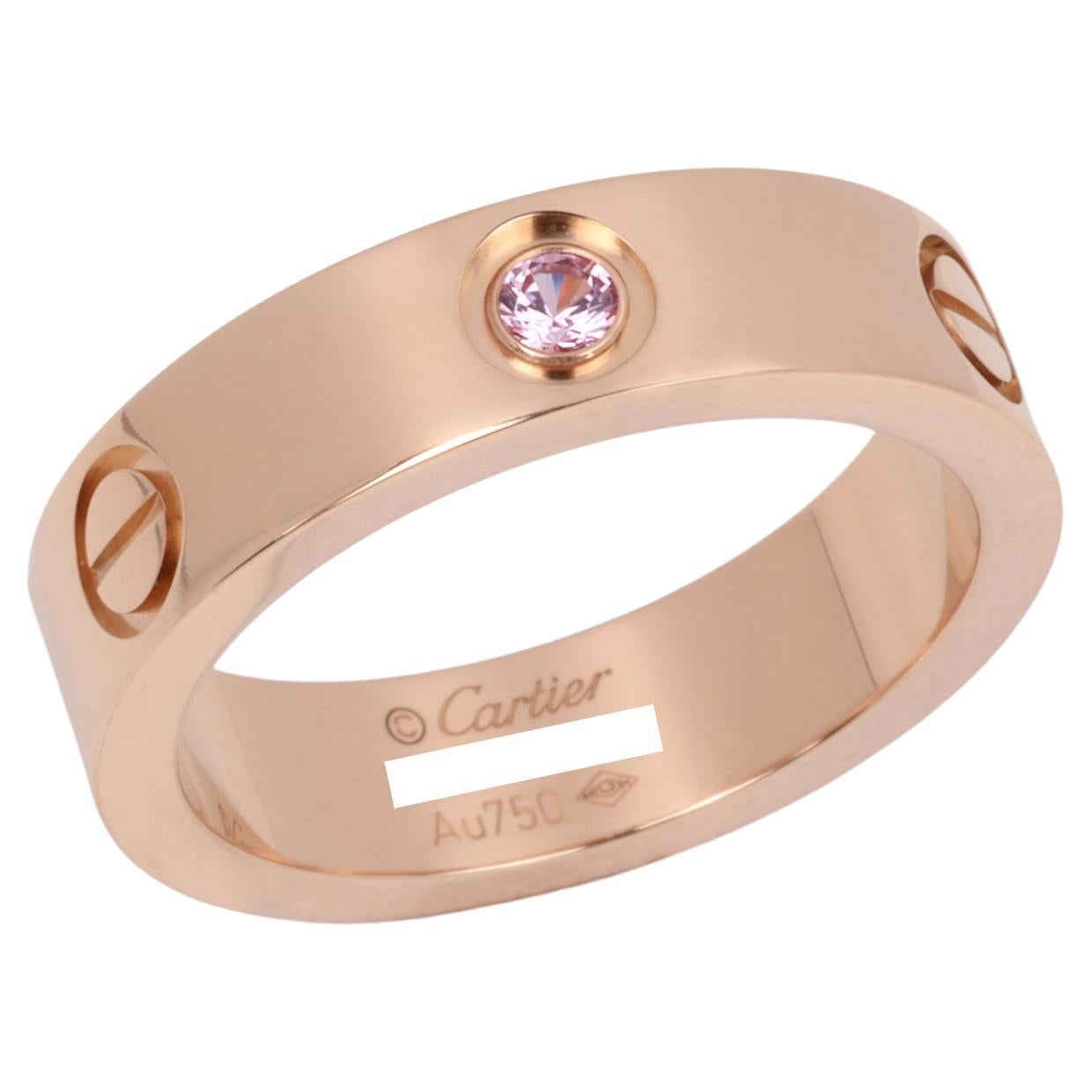 Cartier 1 Pink Sapphire 18ct Rose Gold Love Band Ring