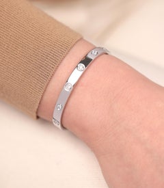 Cartier 10 Diamond 18ct White Gold Love Bangle