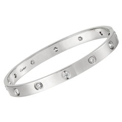 Cartier 10 Diamond Love Bracelet in 18K White Gold