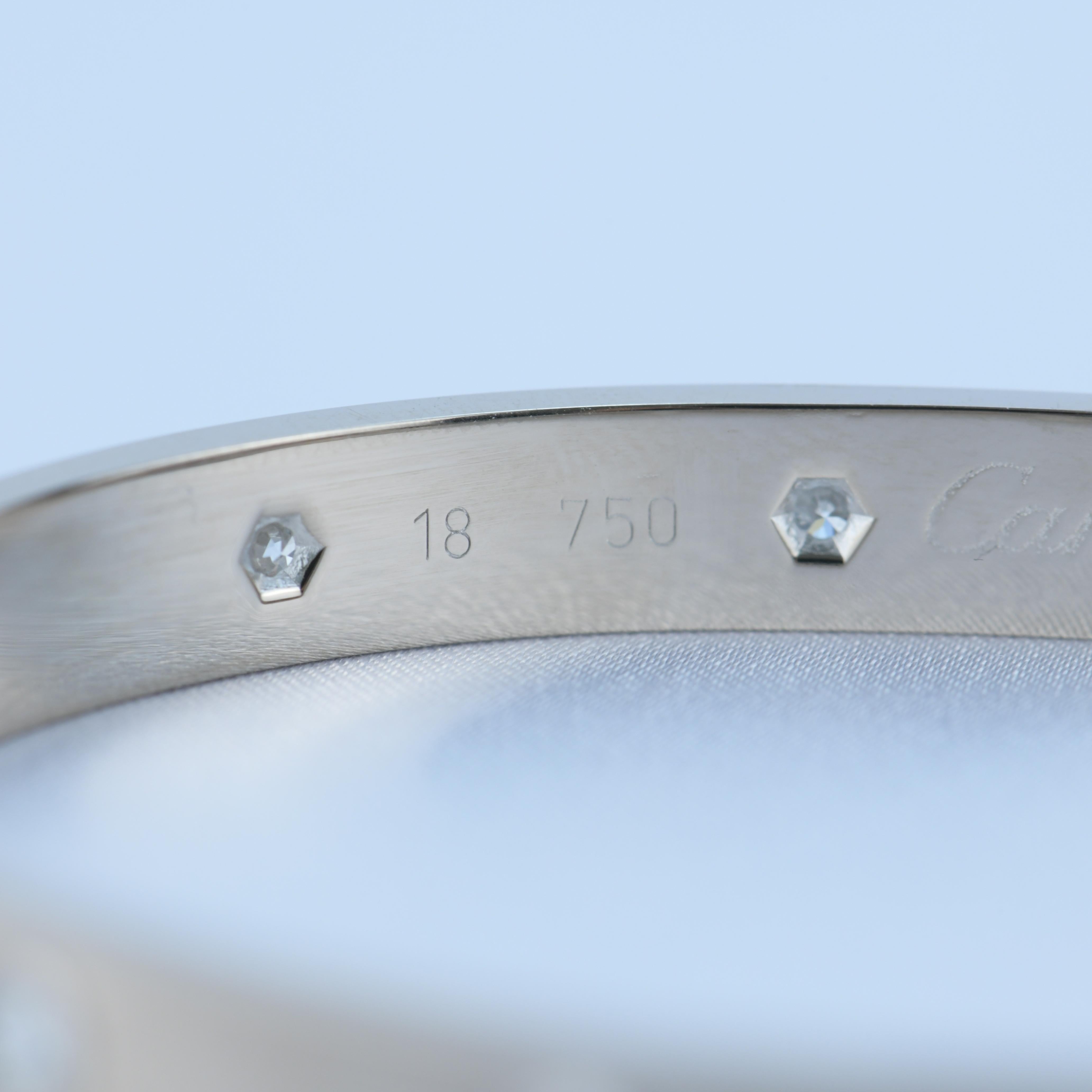 Cartier 10 Diamond Love Bracelet in 18K White Gold 2