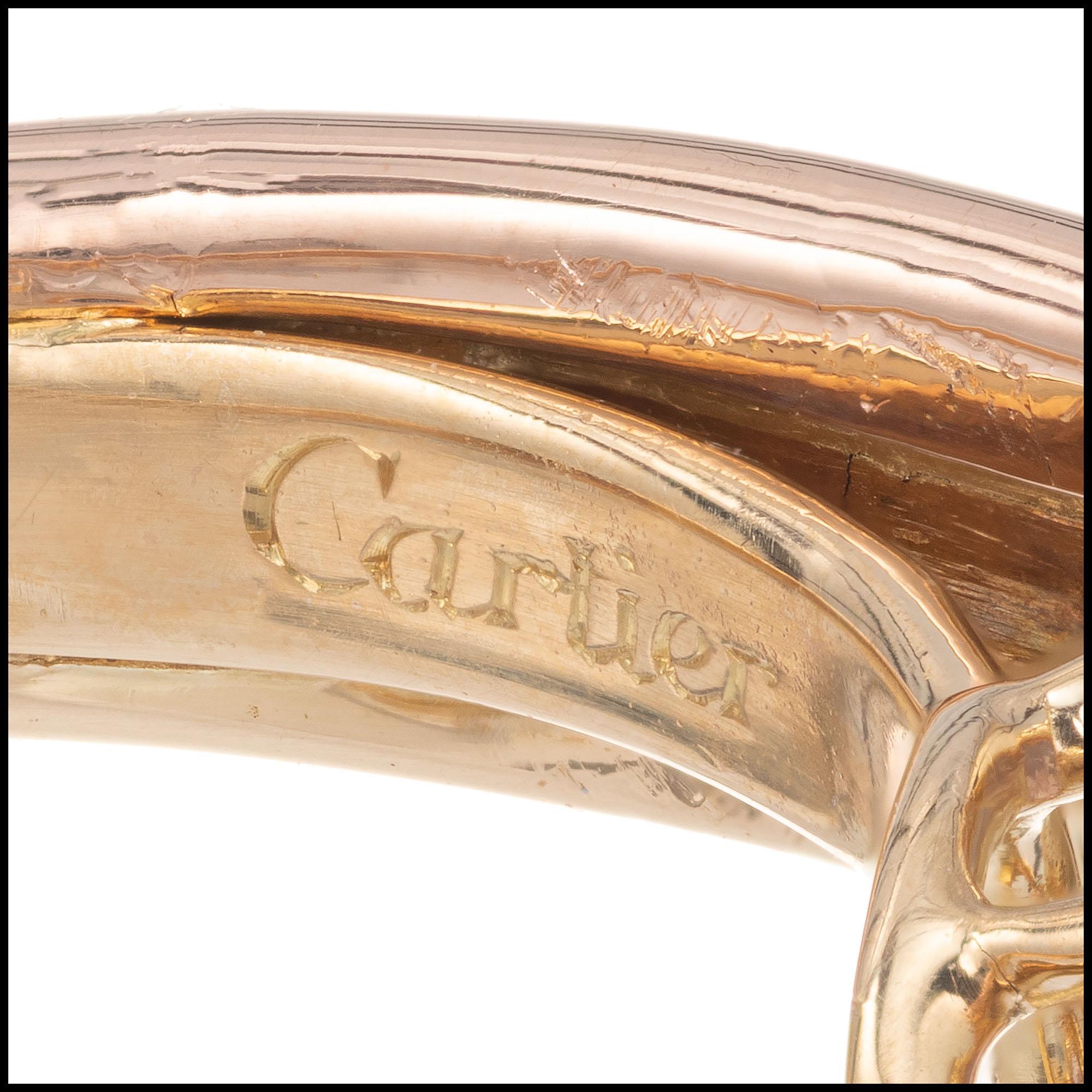 Cartier 1.00 Carat Pink Tourmaline Tri-Color Gold Engagement Ring 2