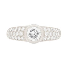 Cartier 1.00 Carat Diamond Pave Engagement Ring