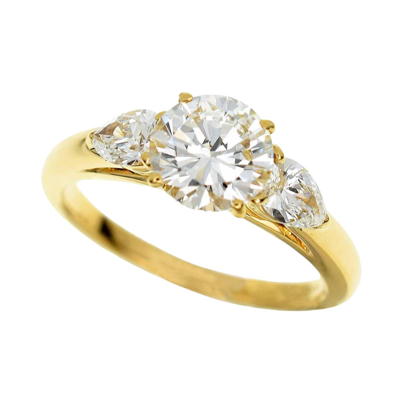 Cartier Bague en or jaune 18 carats avec diamants de 1,01 carat en vente