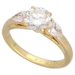 Cartier 1.01 Carat Diamond 18 Karat Yellow Gold Ring US 4 4/3