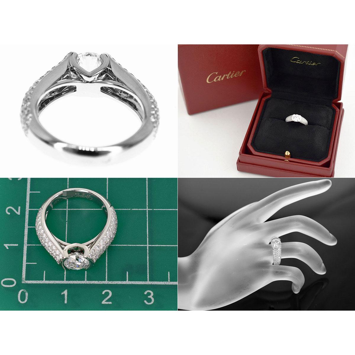Cartier 1.01 Carat Diamond Platinum C de Cartier Solitaire Ring US 4 For Sale 1