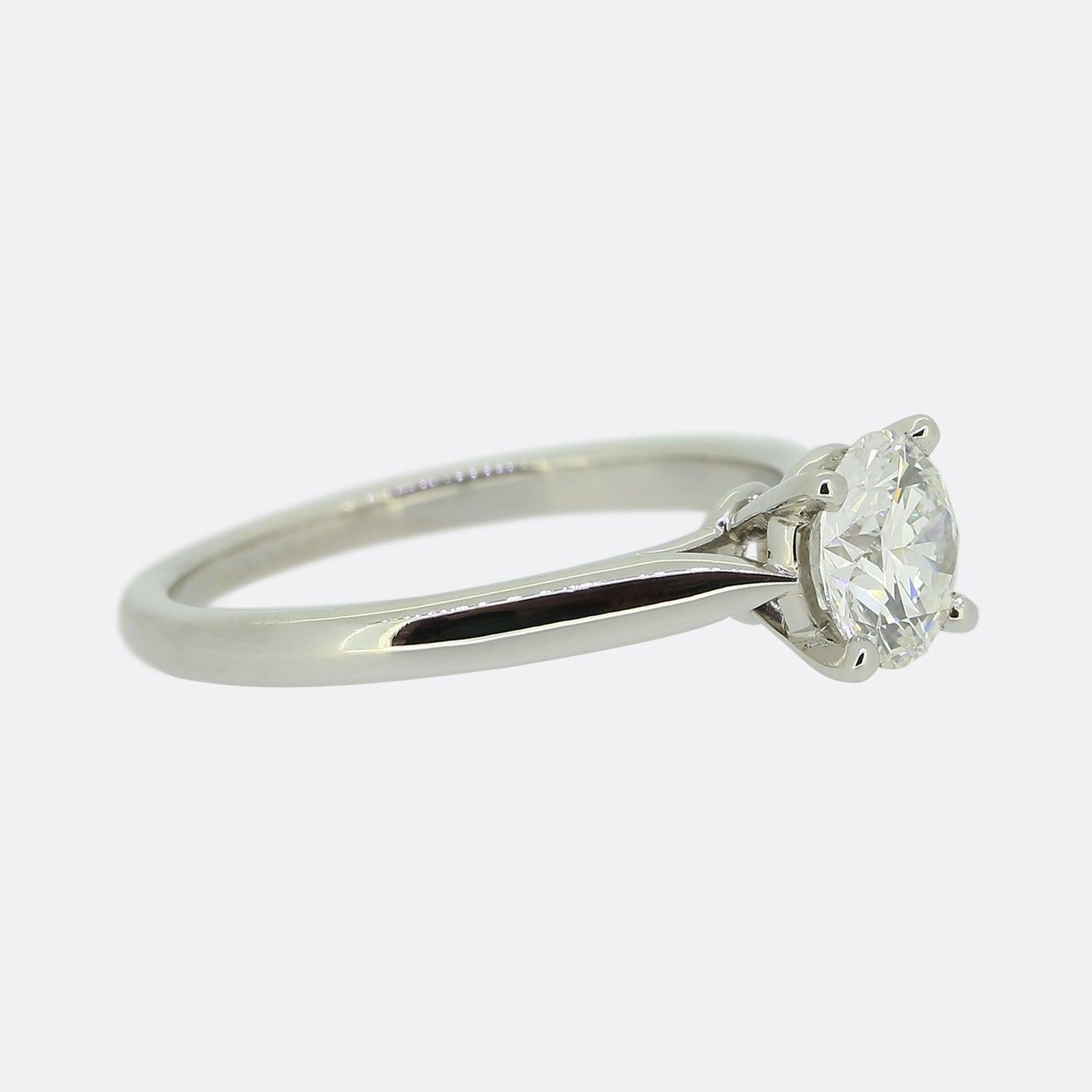 Cartier Solitär-Ring mit 1.02 Karat Diamant (Brillantschliff) im Angebot