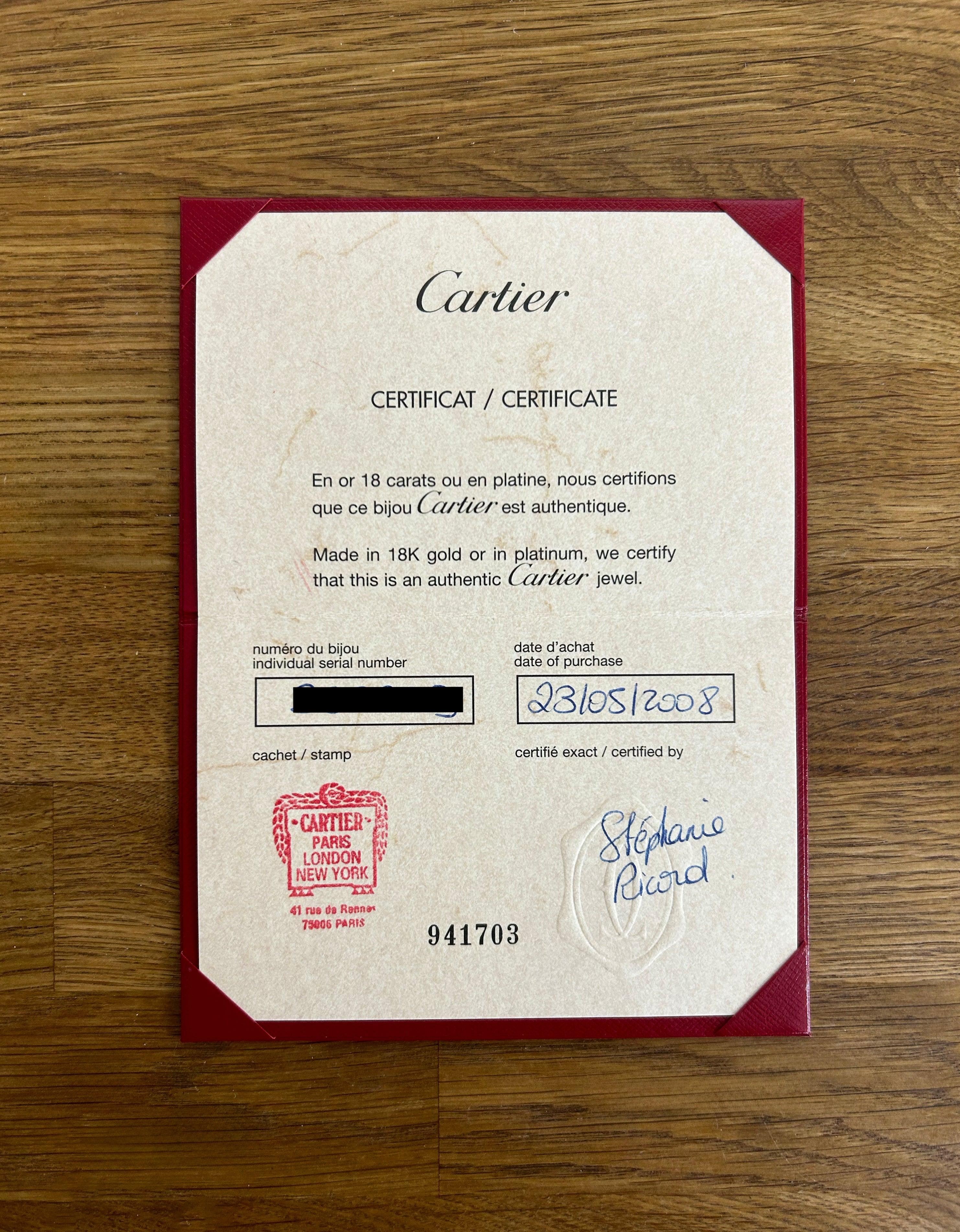 Cartier, bague solitaire avec diamant de 1.02 carat en vente 1