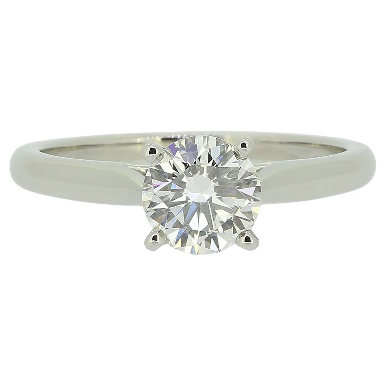 Cartier 1.02 Carat Diamond Solitaire Ring For Sale