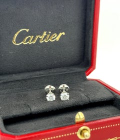Cartier, 1.03 Carat Round Brilliant Cut Diamond Stud Earrings