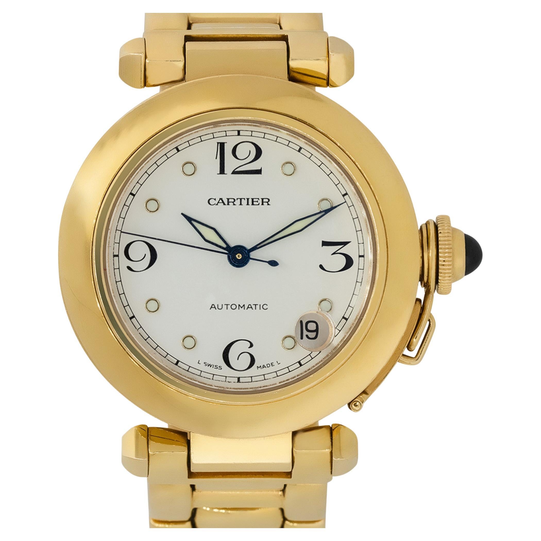 Cartier 1035 Pasha De Cartier White Dial Watch 18 Karat Watch in Stock