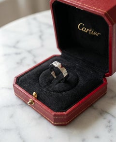 Cartier 1.05 Carat Princess Cut Diamond Tank Ring in 18K White Gold