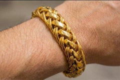 Cartier 106 grammes Bracelet à larges maillons tressés en or jaune 18K