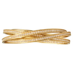 Cartier 11 Carat Trinity Diamond Bangle Bracelet Vintage Cartier 11 Carat Trinity Diamond Bangle Bracelet