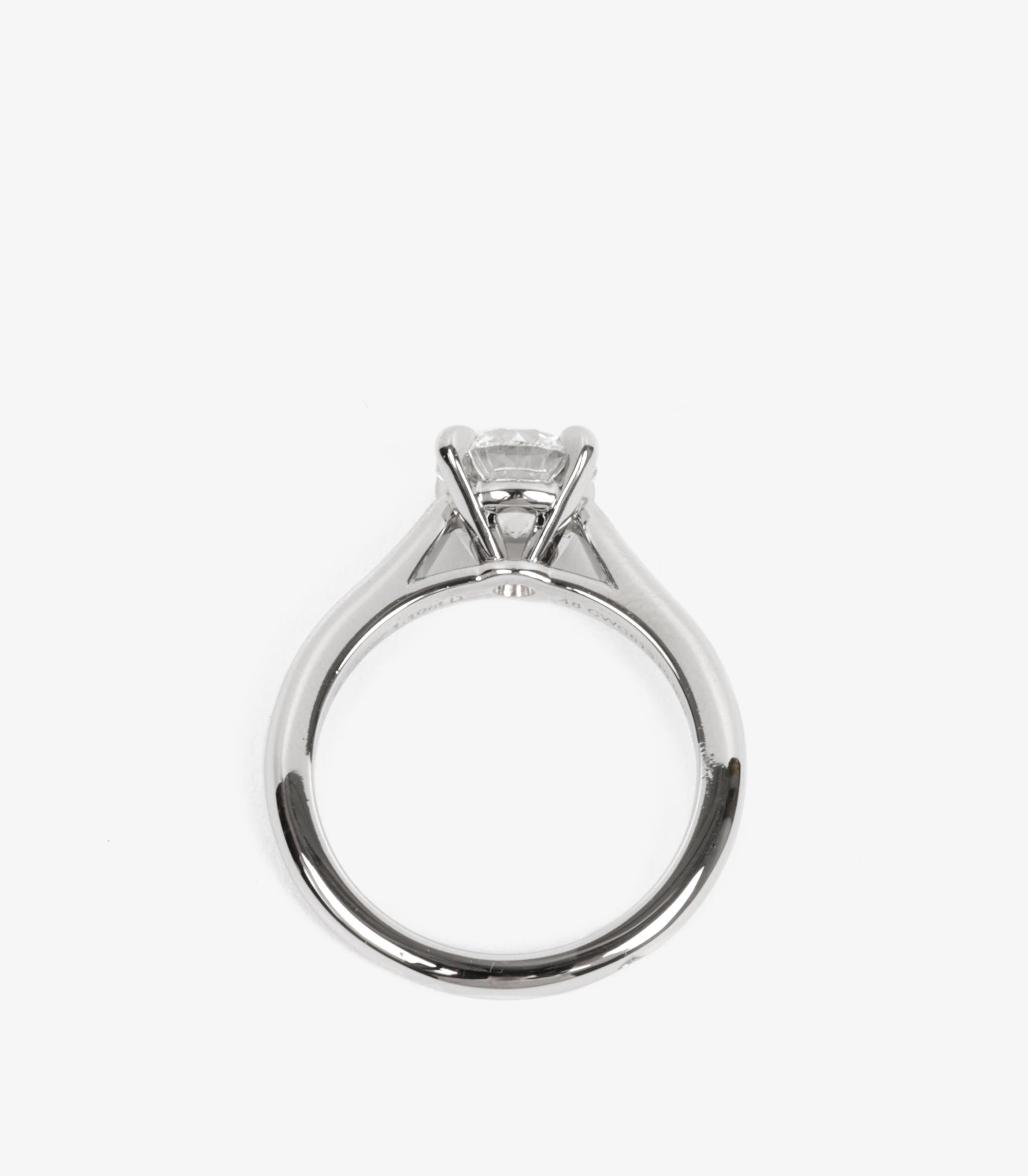 Cartier 1.10ct Brilliant Cut Diamond Platinum 1895 Ring For Sale 1