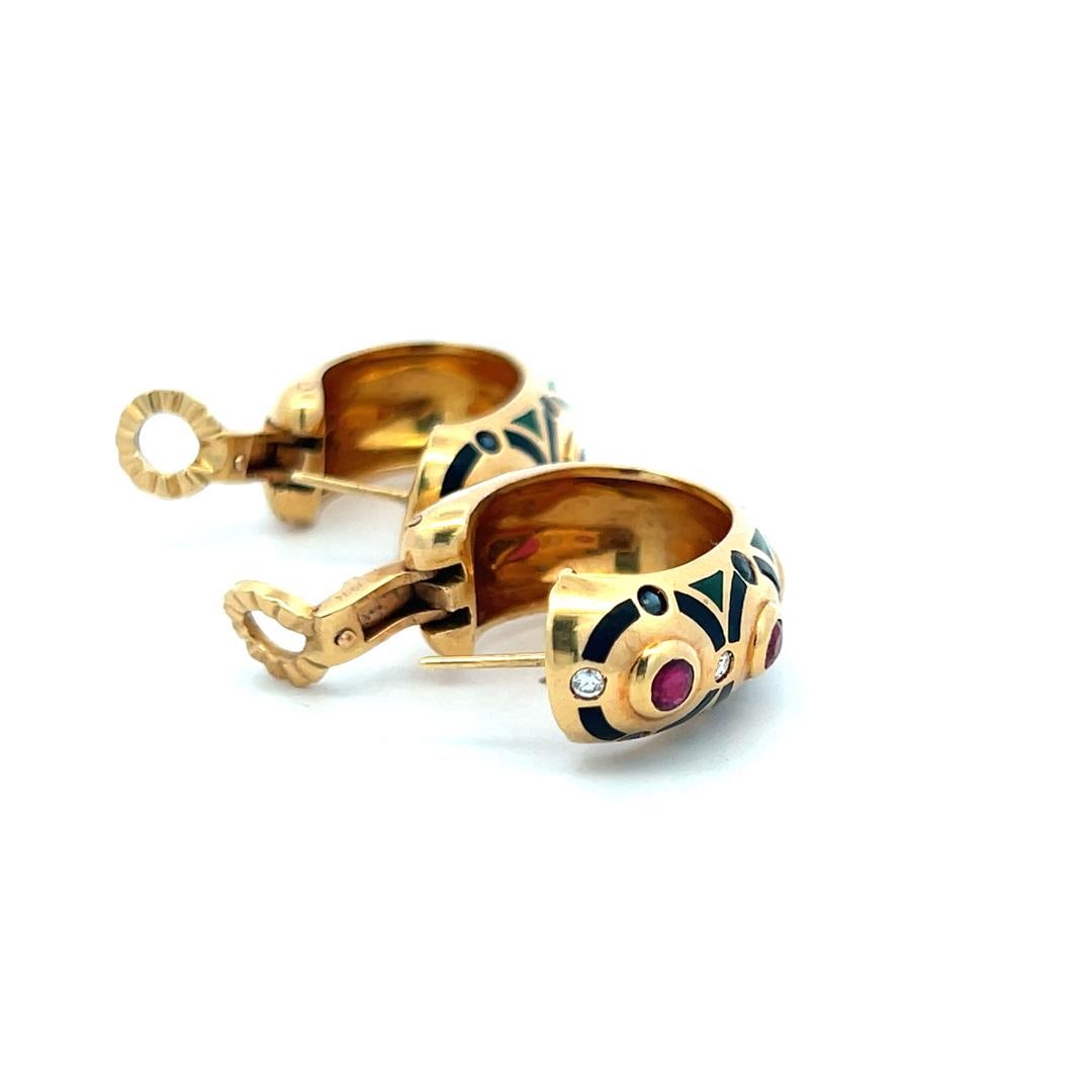 Cartier 1,14 Quilates Zafiro Rubí 0,16 Quilates Diamante 18K YG Pendientes de clip en venta 5