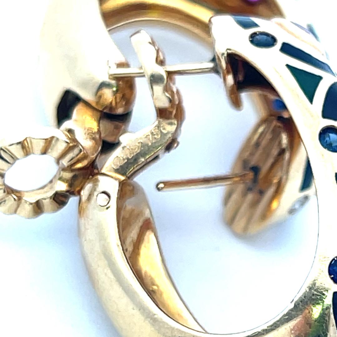 Cartier 1,14 Quilates Zafiro Rubí 0,16 Quilates Diamante 18K YG Pendientes de clip en venta 7