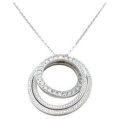 Collar Colgante Cartier Oro Blanco 18 Kilates Diamante Brillante Redondo 1,15 Quilates