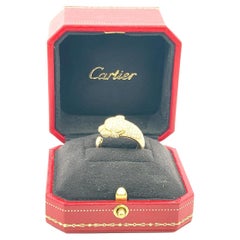 Bague Panthère en or jaune 18K de Cartier, diamant rond brillant de 1,15 carat