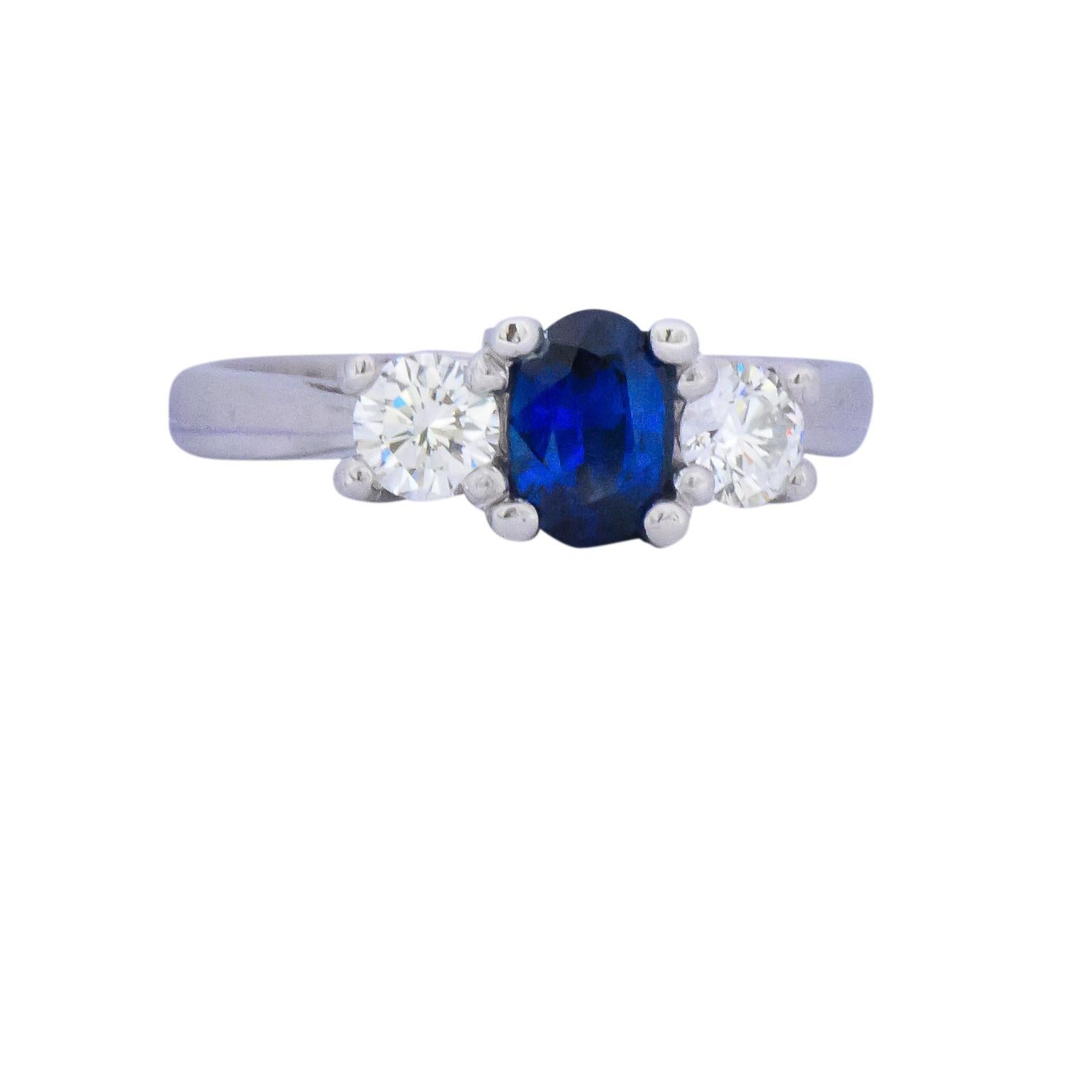 Women's or Men's Cartier 1.15 Carat Sapphire Diamond Platinum Ring