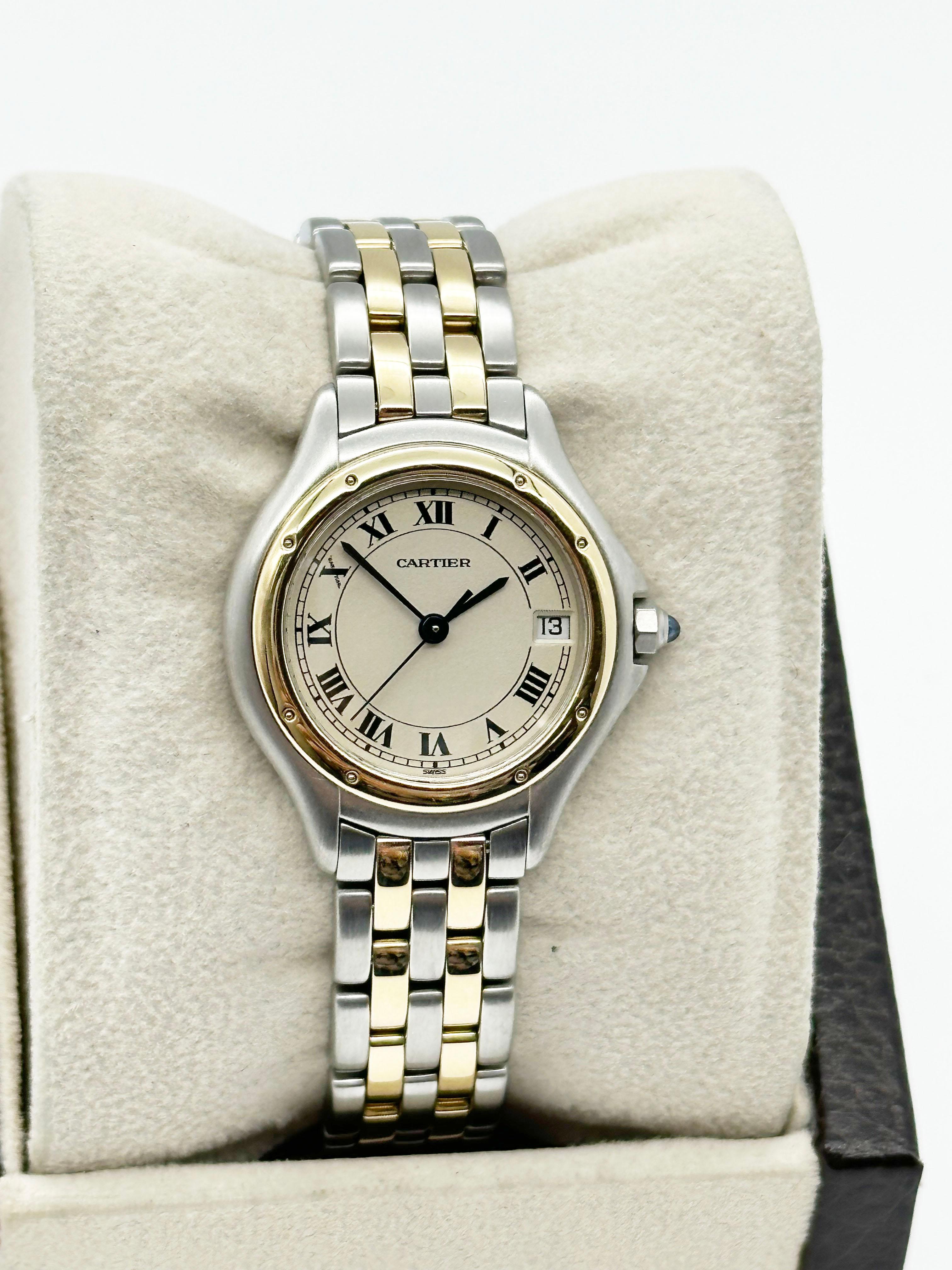 Style Number: 119000R


Year: Estimated Circa Late 90's

 

Model: Panthere Cougar 

 

Case Material: Stainless Steel 

 

Band: 18K Yellow Gold & Stainless Steel 

 

Bezel: 18K Yellow Gold 

 

Face: Sapphire Crystal 

 

Case Size: 26mm 

