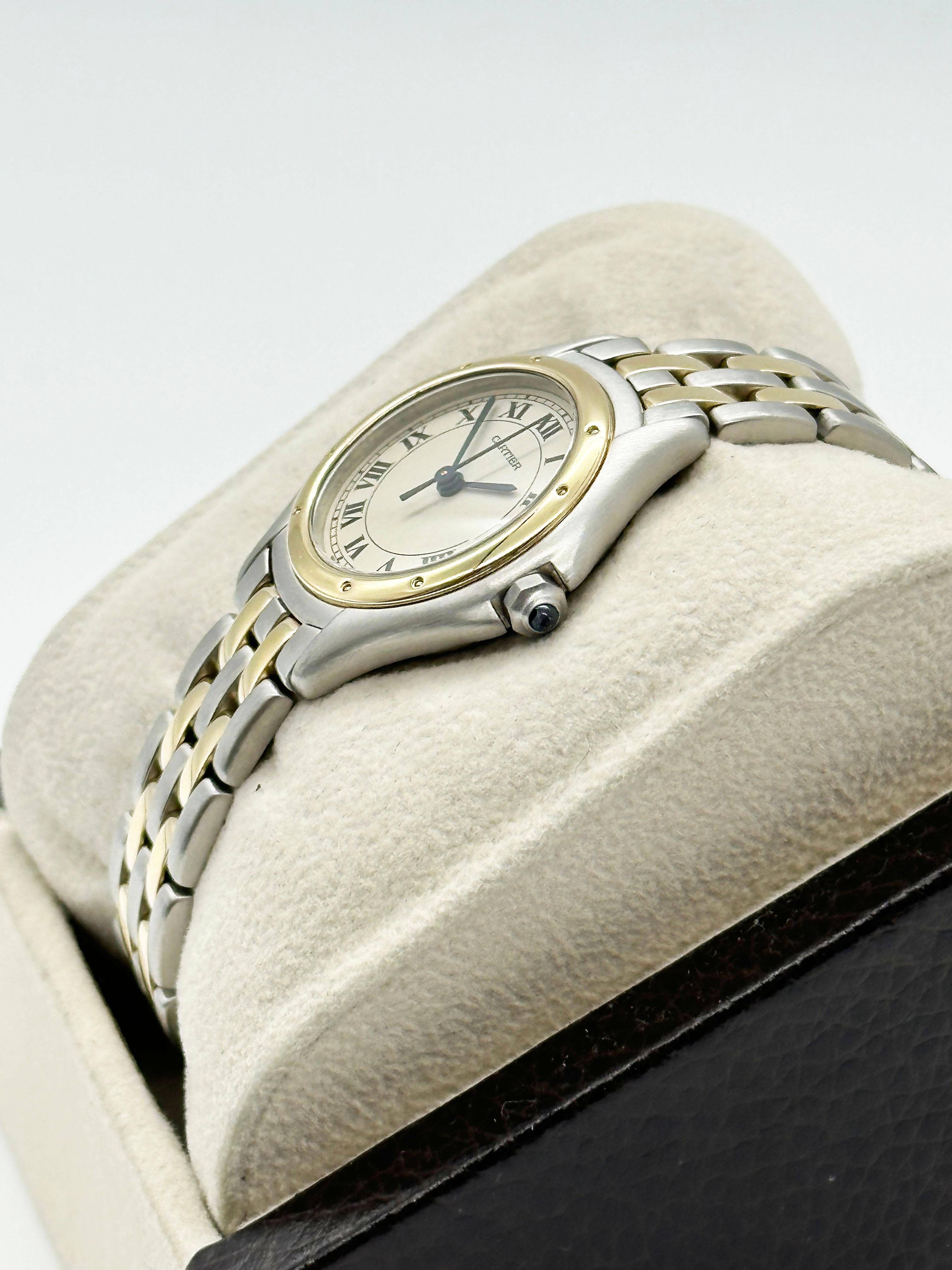 Cartier 119000 Panthere Cougar 18K Yellow Gold Stainless Steel Two Row 26mm 1