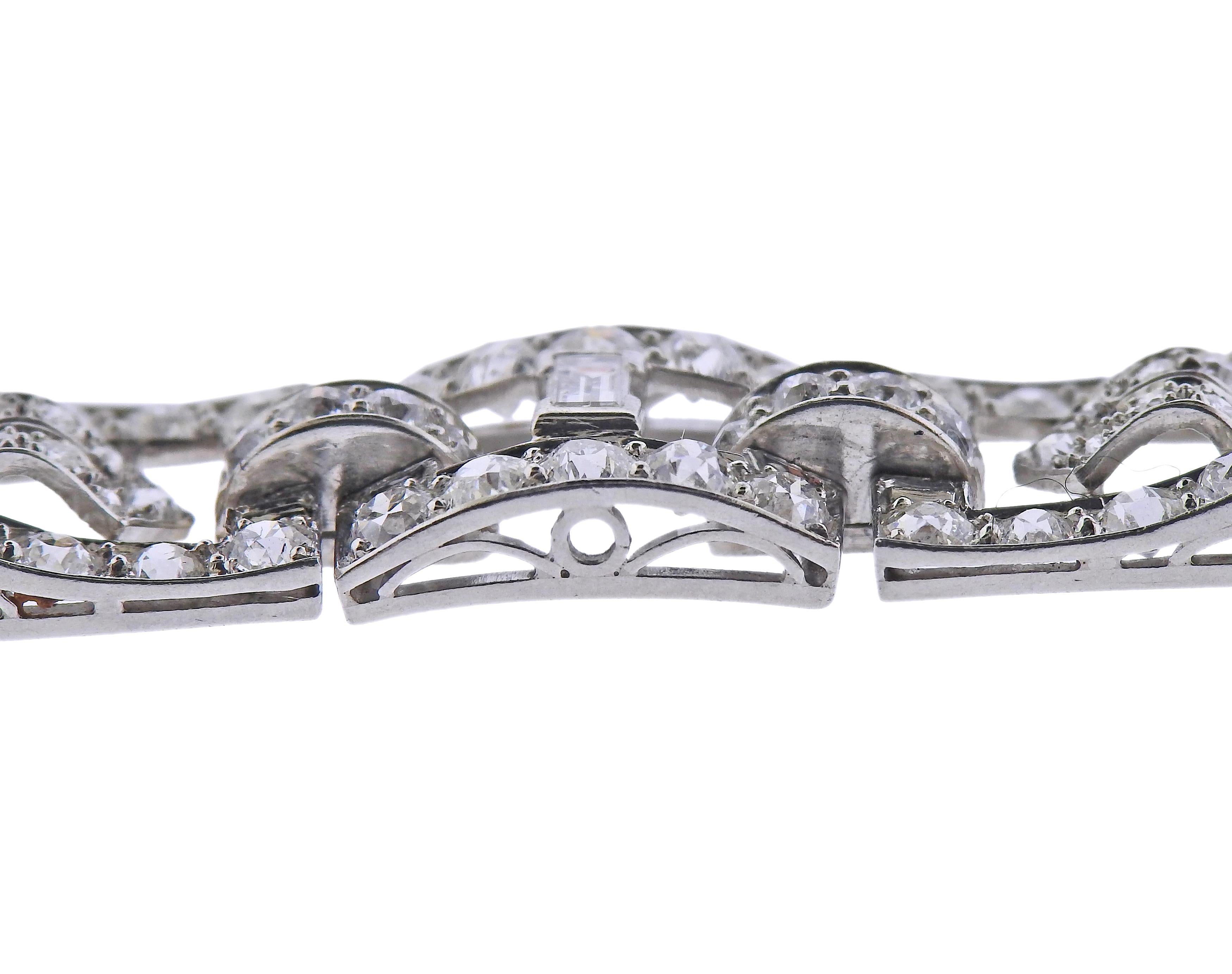 Cartier Bracelet Art déco en platine avec diamants de 12 carats Excellent état - En vente à New York, NY