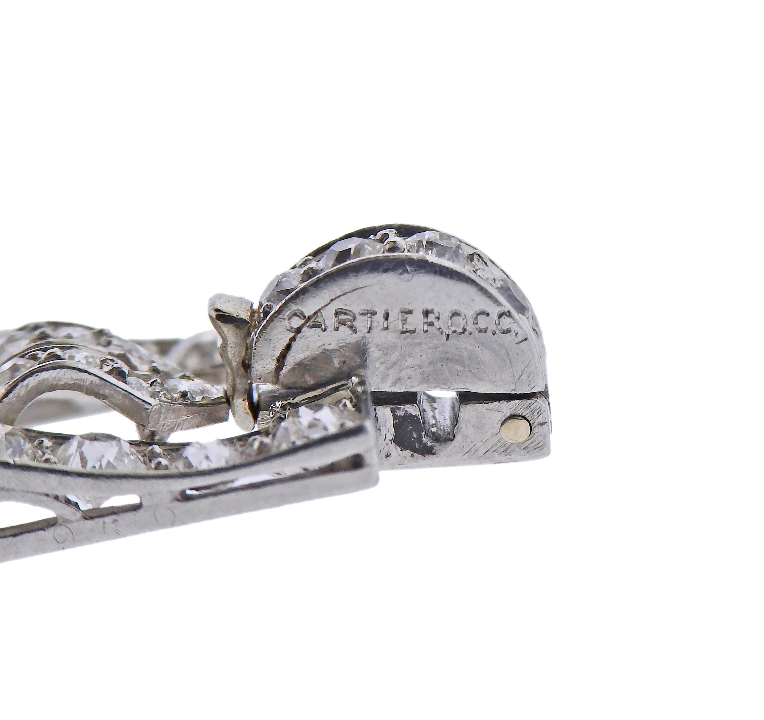 Cartier Bracelet Art déco en platine avec diamants de 12 carats Pour femmes en vente