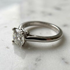 Cartier 1.20 Carat H VS1 Round Diamond Platinum Engagement Ring