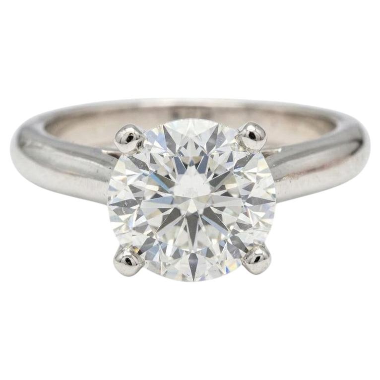 Cartier 1.20 Carat H VS1 Round Diamond Platinum Engagement Ring For Sale