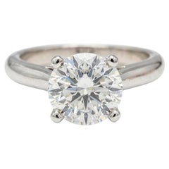 Anillo de compromiso Cartier en platino con diamante redondo de 1,20 quilates H VS1