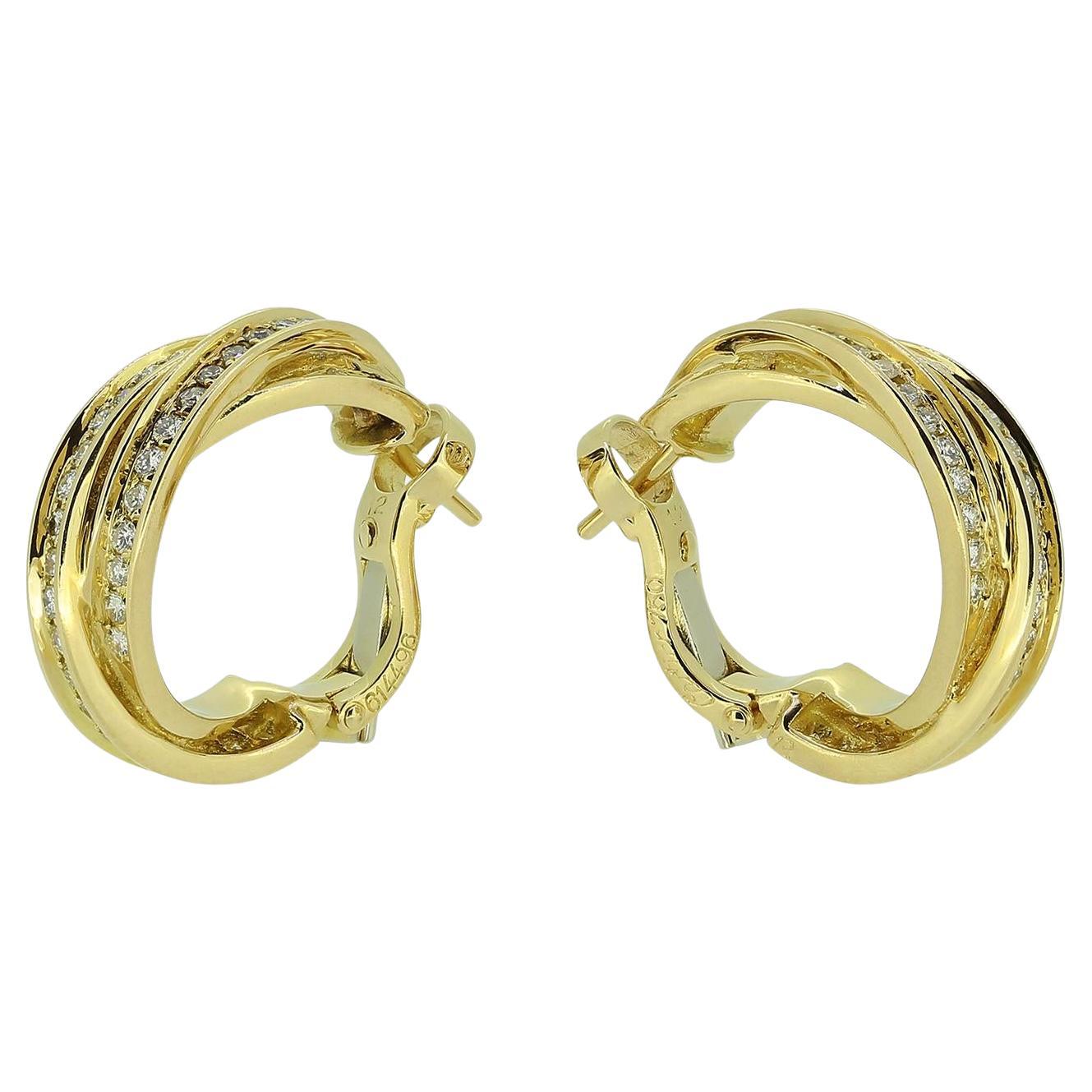 Orecchini a cerchio con diamanti da 1,25 carati di Cartier in vendita