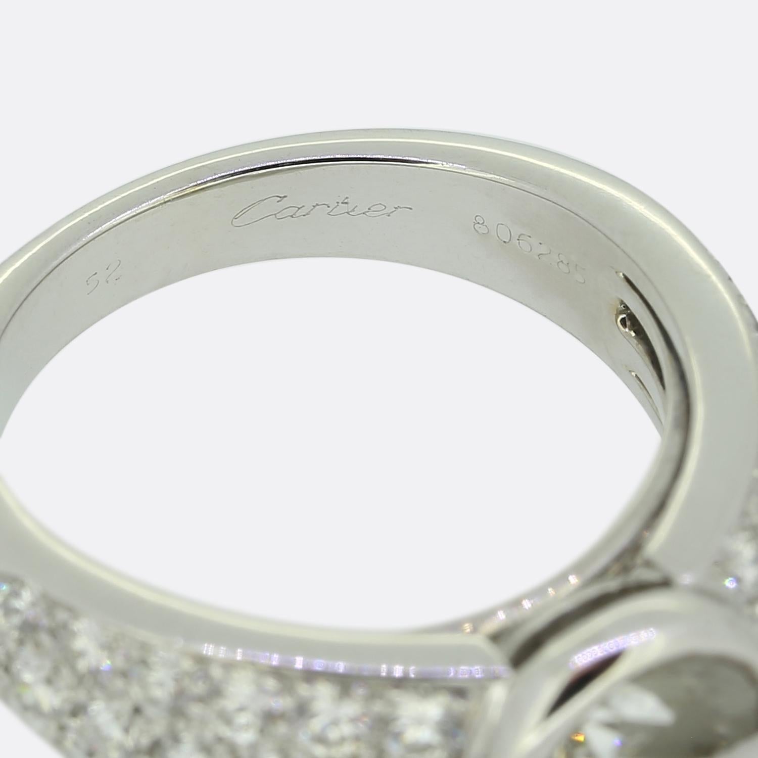 Cartier, bague de fiançailles avec diamant de 1,28 carat Unisexe en vente