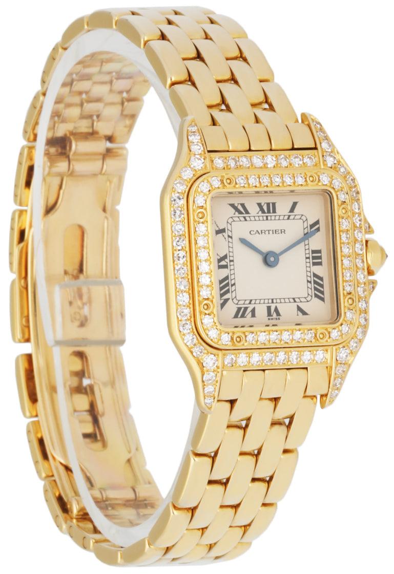 Cartier 1280/2 18K Yellow Gold & Diamond Ladies Watch In Excellent Condition In Great Neck, NY