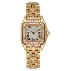 Cartier 1280/2 18K Yellow Gold & Diamond Ladies Watch