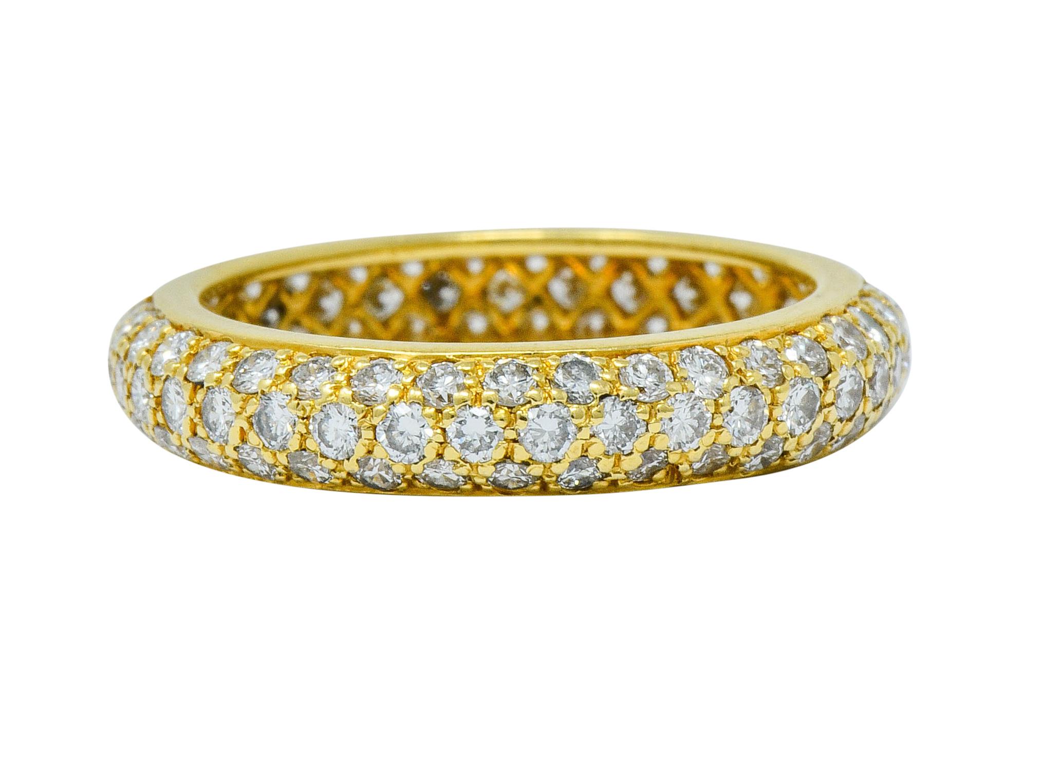 Contemporary Cartier 1.30 Carat Pave Diamond 18 Karat Gold Etincelle Eternity Band Ring
