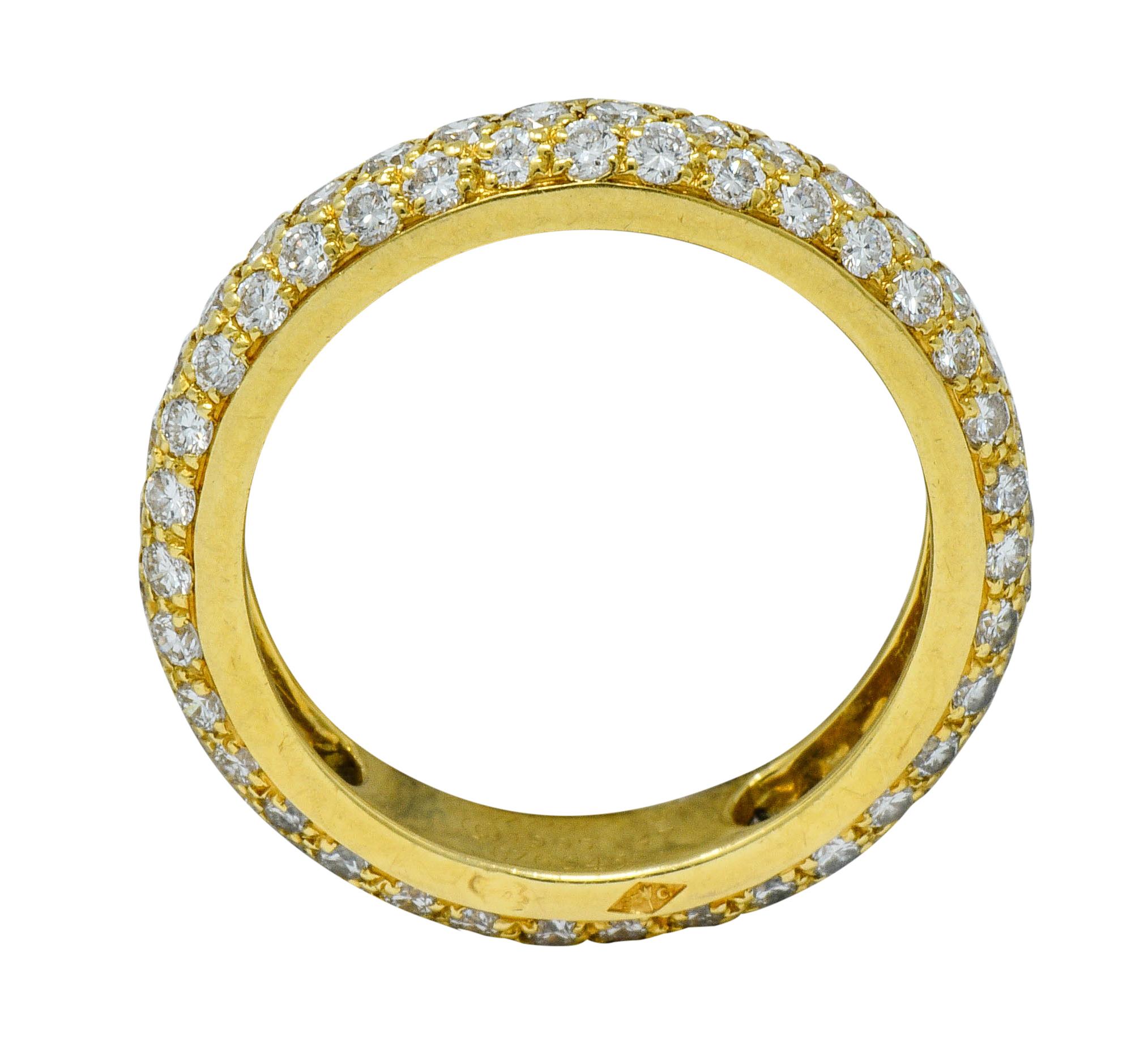 Brilliant Cut Cartier 1.30 Carat Pave Diamond 18 Karat Gold Etincelle Eternity Band Ring