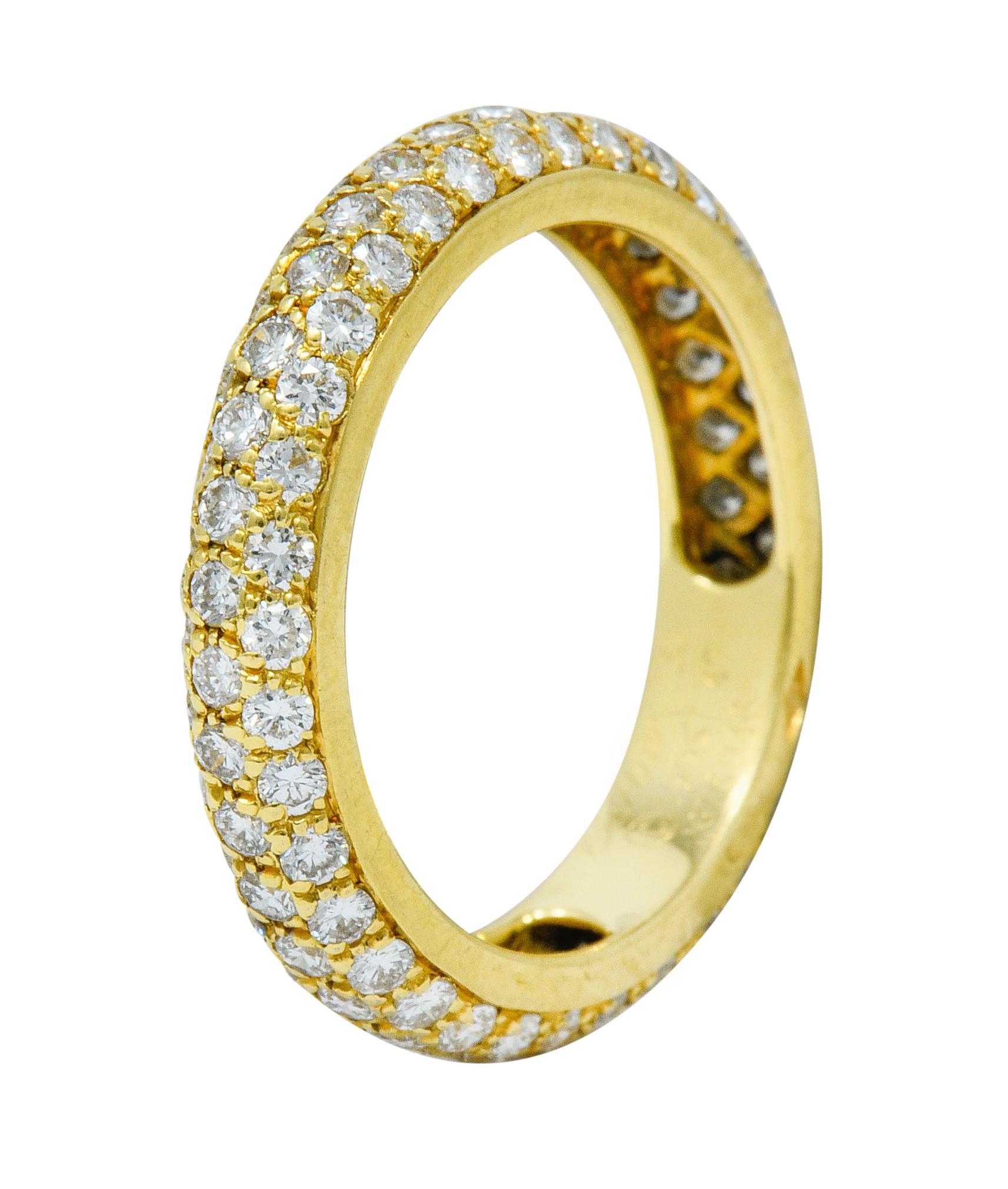 Cartier 1.30 Carat Pave Diamond 18 Karat Gold Etincelle Eternity Band Ring In Excellent Condition In Philadelphia, PA