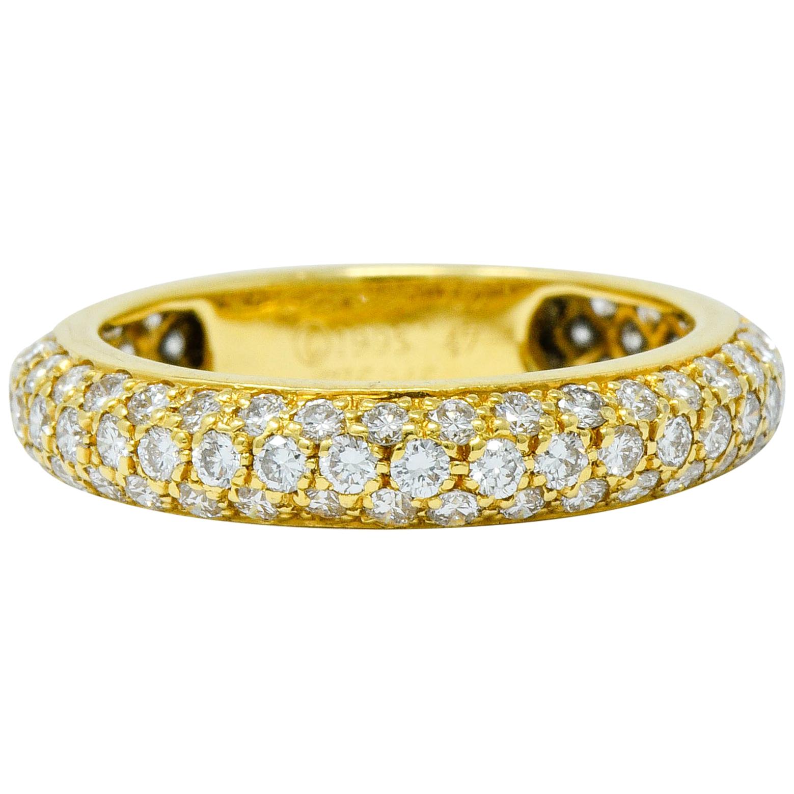Cartier 1.30 Carat Pave Diamond 18 Karat Gold Etincelle Eternity Band Ring