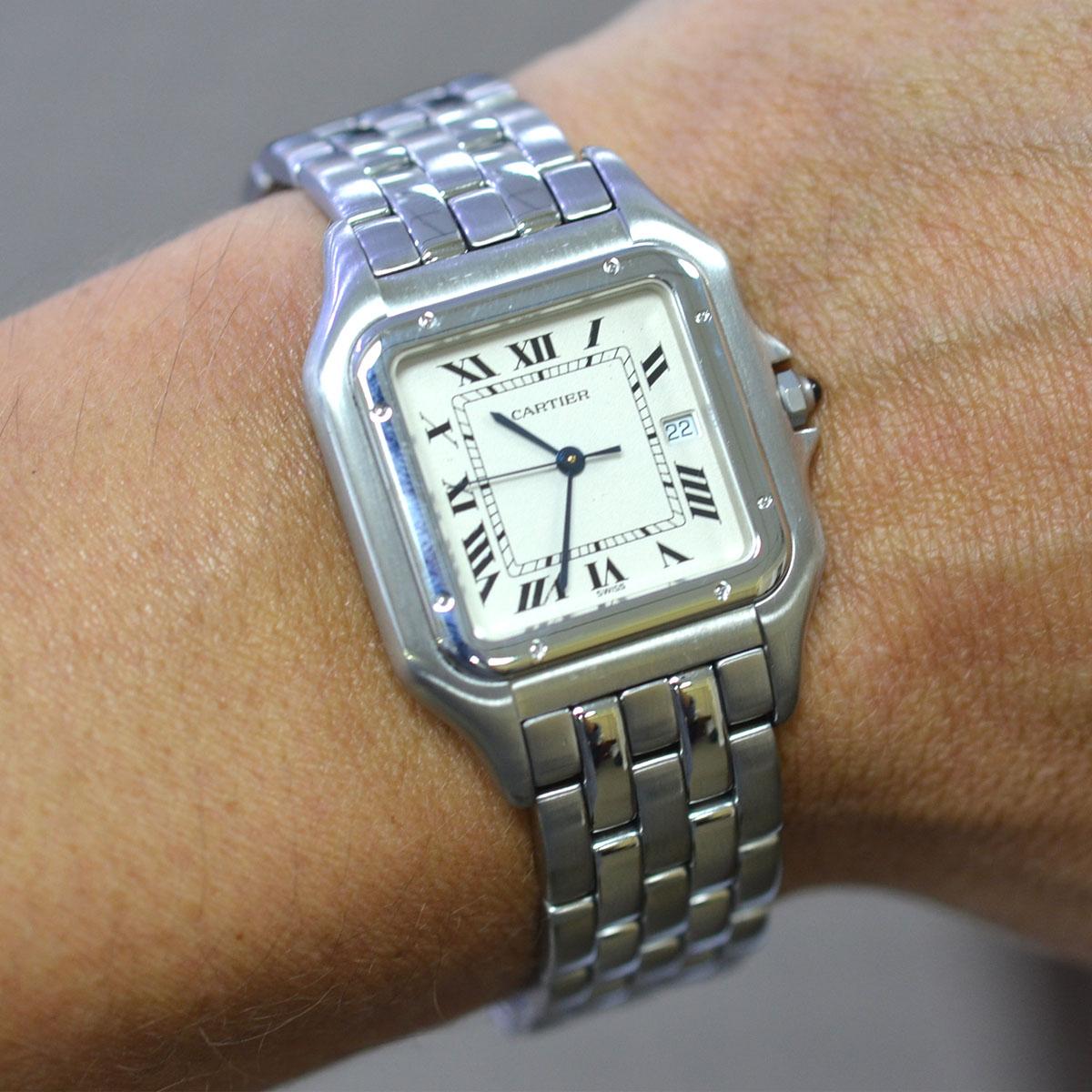 Cartier 1300 Panthere Jumbo Stainless Steel Quartz Men's Watch 4
