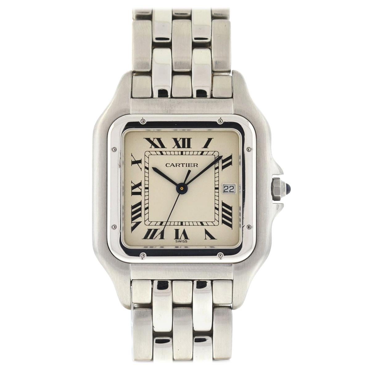 Cartier 1300 Panthere Jumbo Stainless Steel Quartz Men's Watch