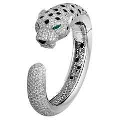 Cartier 13.20 Ct Panthère de Cartier Platinum Diamond Emerald Onyx Pavé Bracelet