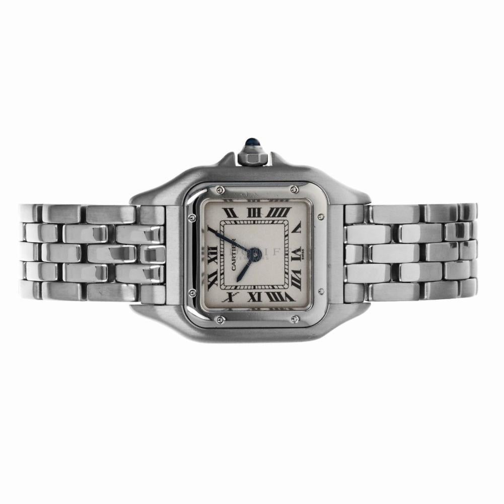 Contemporary Cartier 1320 Panther Stainless Steel Panthere Quartz Ladies Watch