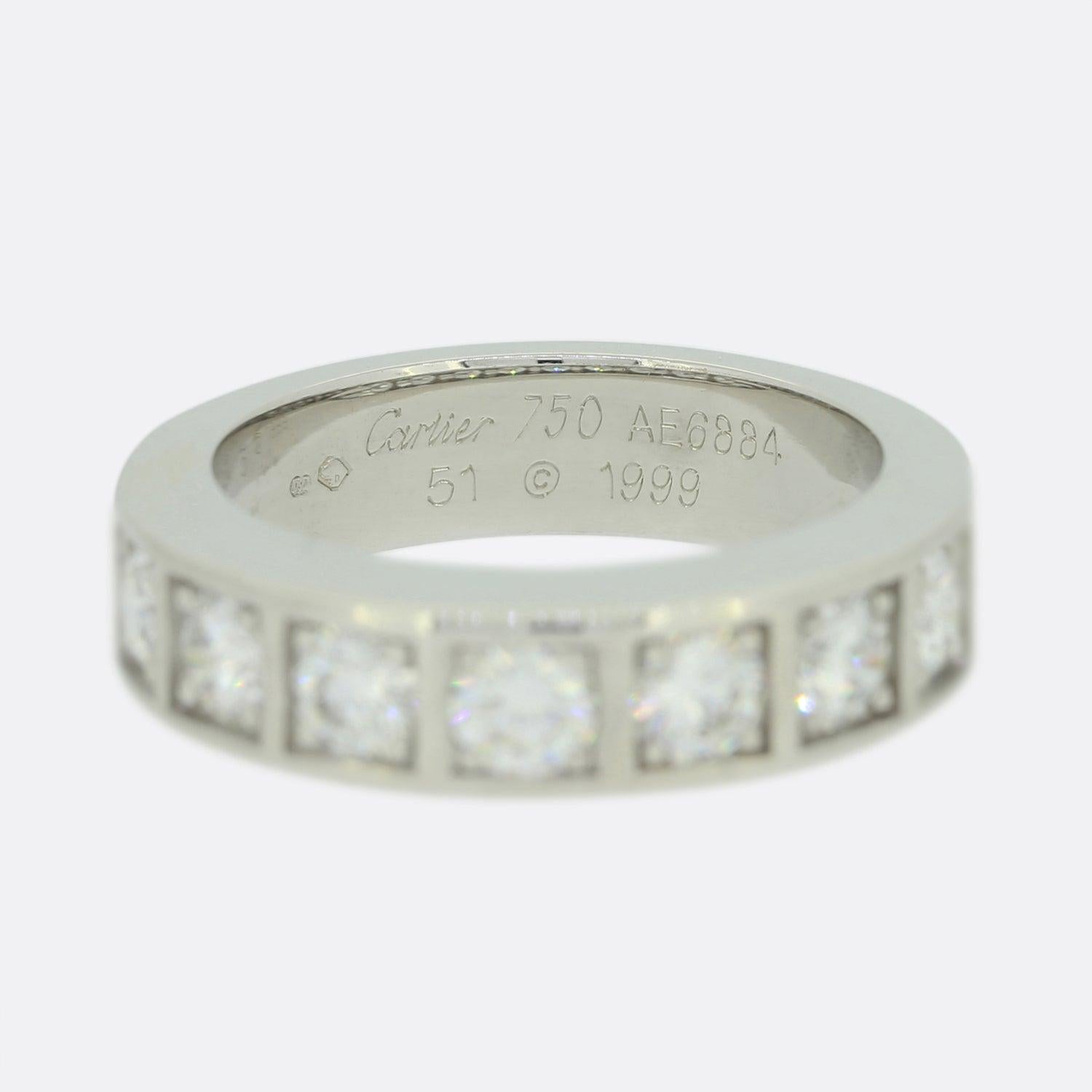 Cartier 1.35 Carat Diamond Half Eternity Ring In Good Condition For Sale In London, GB