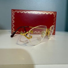 Cartier 135 Gold Plated Eye Frames with Case