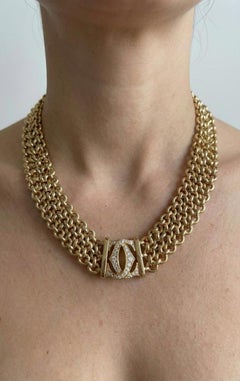 Collier Cartier 135 grammes Diamant or jaune 18k