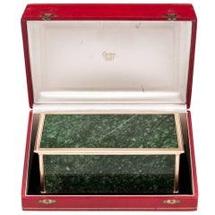 Used Cartier 14 Carat Gold Jade Rare Case Box 20th Century