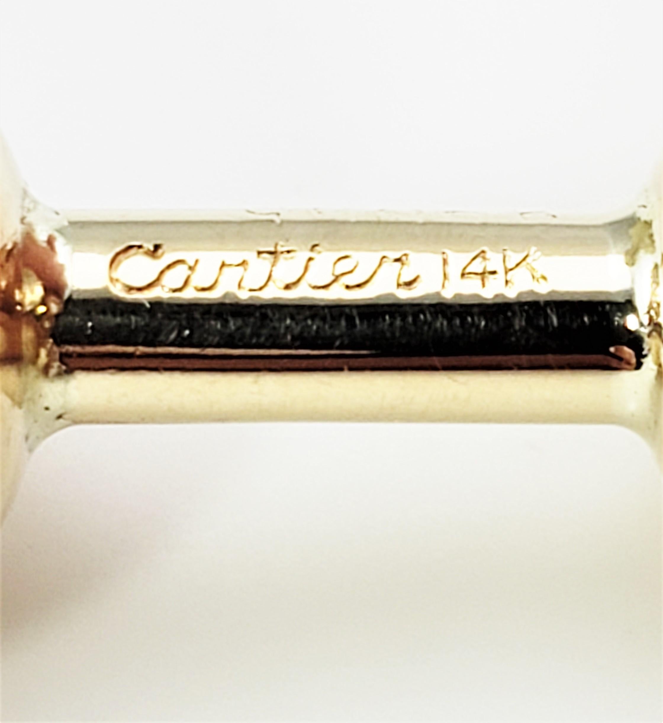 Cartier 14 Karat Yellow Gold Barbell Cufflinks 4