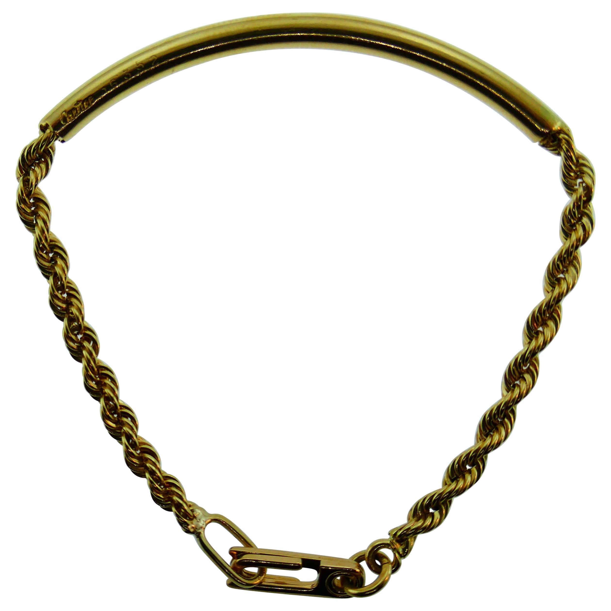 Cartier 14 Karat Yellow Gold ID Bracelet Vintage, circa 1960s Rare