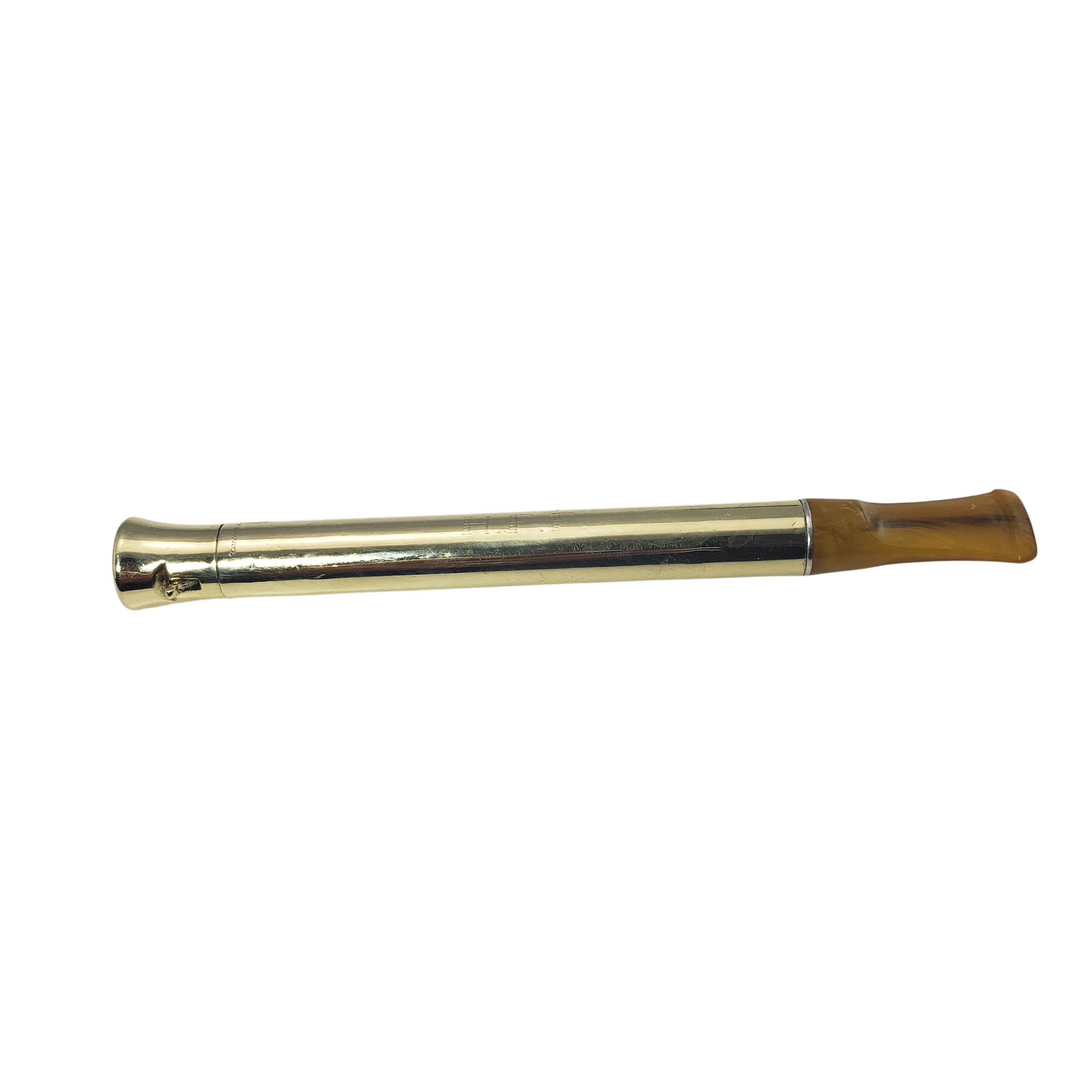 Cartier 14 Karat Yellow Gold Zeus Cigarette Holder In Good Condition In Washington Depot, CT